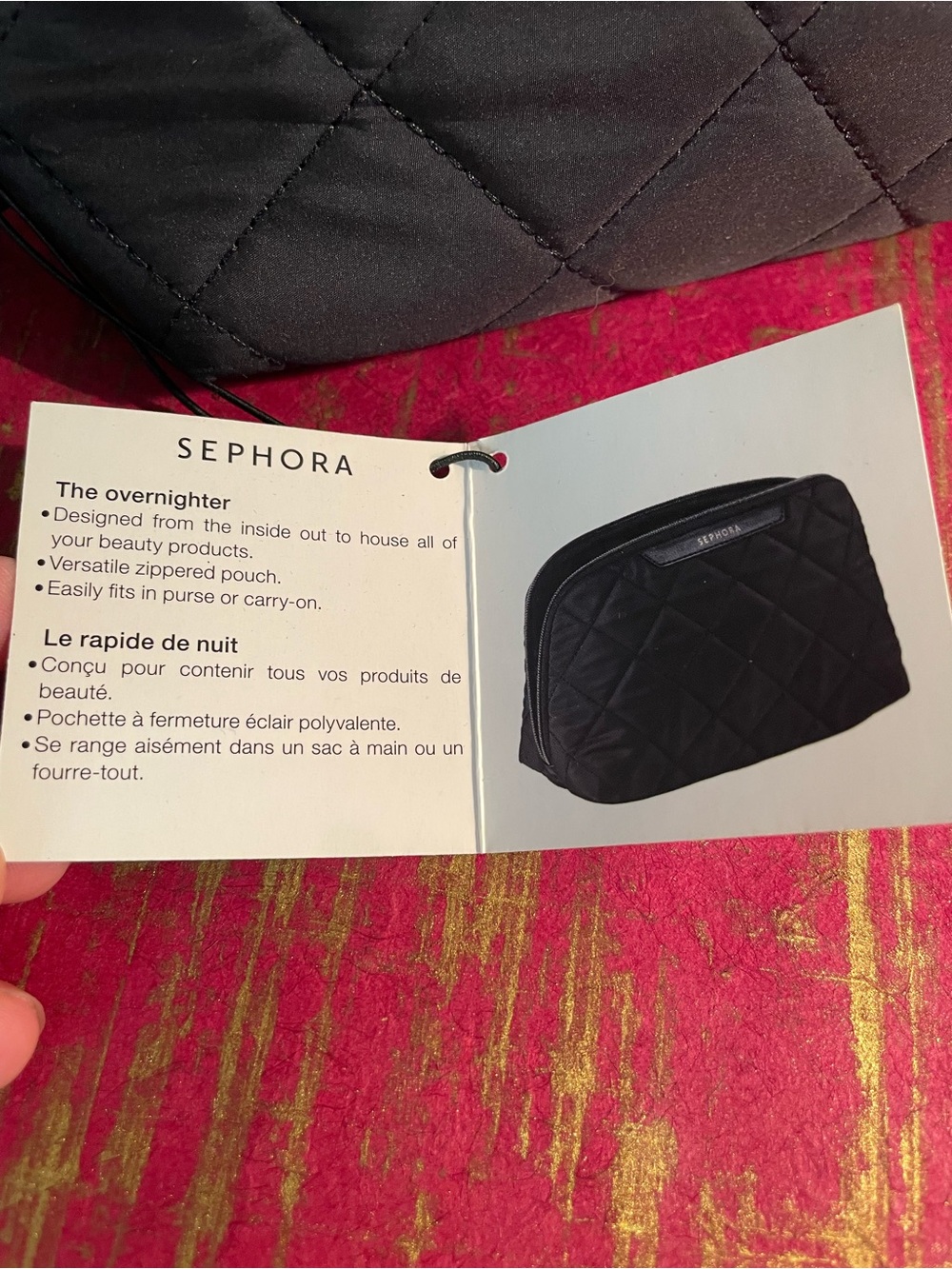 NWT Sephora Collection - The Overnighter Quilted Cosmetic Makeup Travel Pouch - Picture 5 of 5